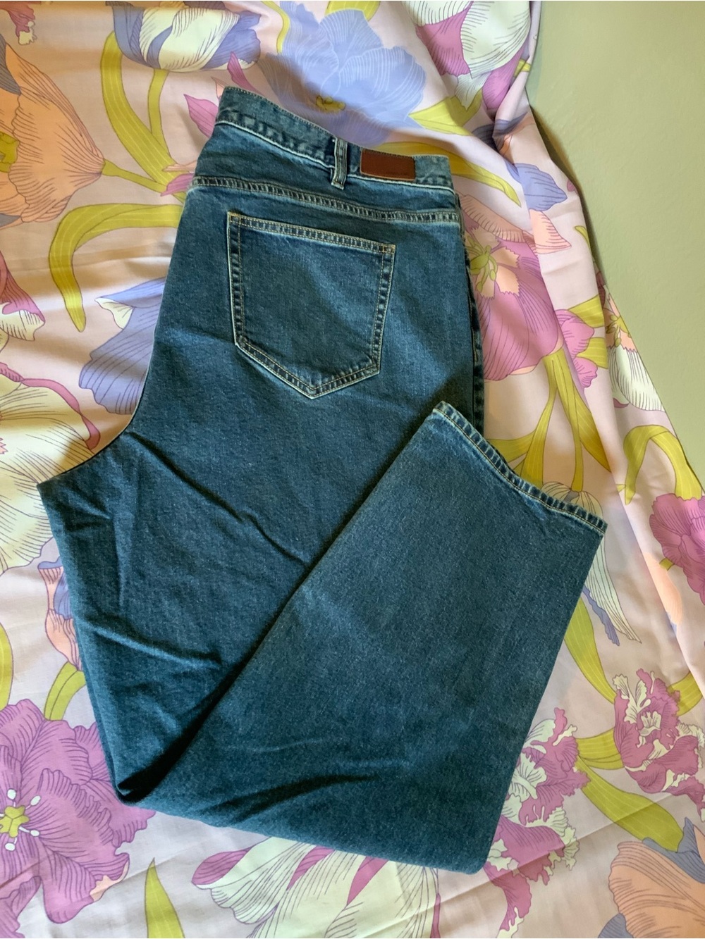 NWOT Lands' End high-rise Straight Jeans PLUS Size 24W with Contrast Stitching